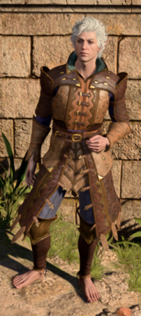 Studded Leather Armour +2 worn by Astarion