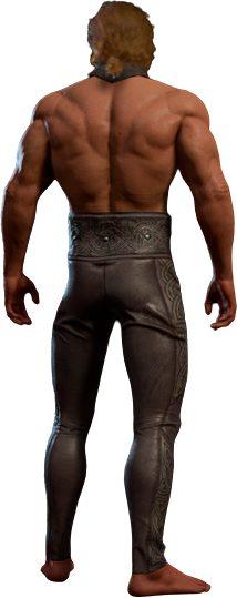Black Flare Leather Outfit High Elf Back