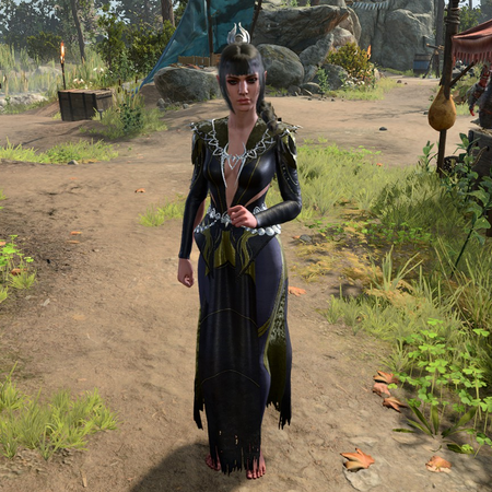 Viconia's Priestess Robe worn by Shadowheart