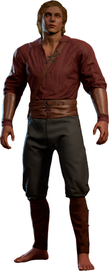 Swarthy Wayfarer in Red High Elf Front