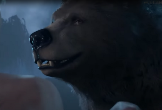 Cinematic bear form.