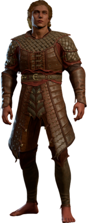 Studded Leather Armour +1 High Elf Front
