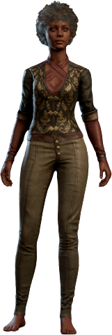 Solemnity Outfit in Gold Medallions Human Front