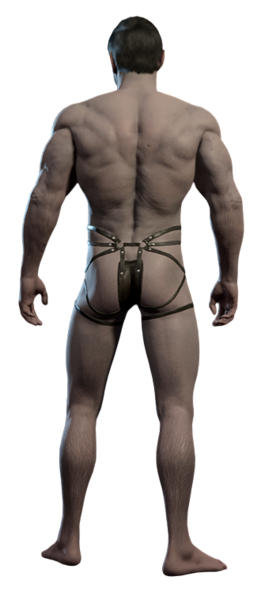 Black Underwear Half-Elf Back