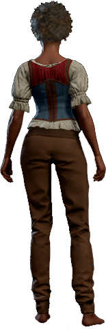 Comfortable Blue-Red Outfit Human Back