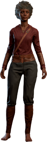 Swarthy Wayfarer in Red Human Front
